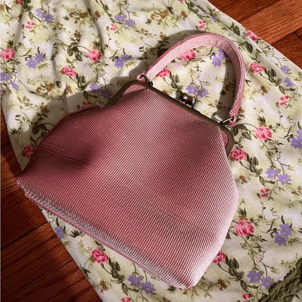 Vintage pink velvet purse